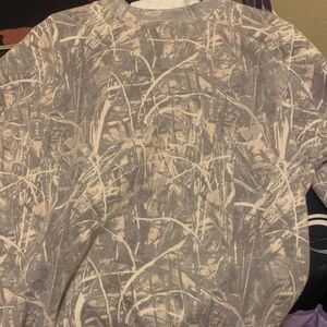 Gray and Cream Women's Crew Neck Sweater